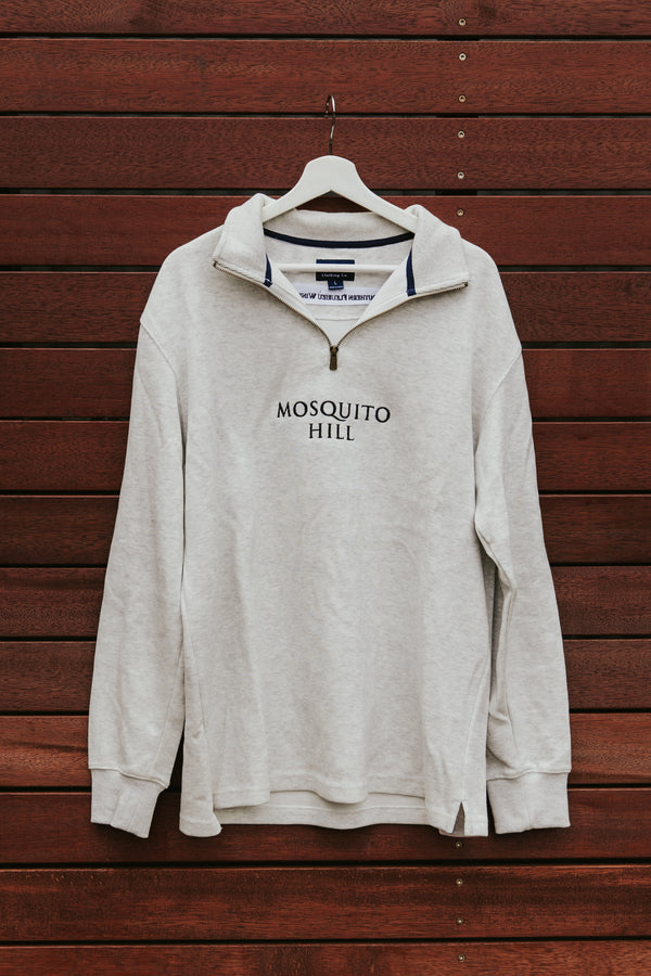 MHW Quarter Zip Sweater in White Marle by ORTC